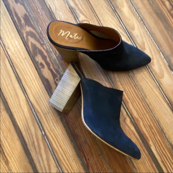 Matisse Annie Mules Suede Navy Size 10 Chunky Heel - Picture 6 of 8